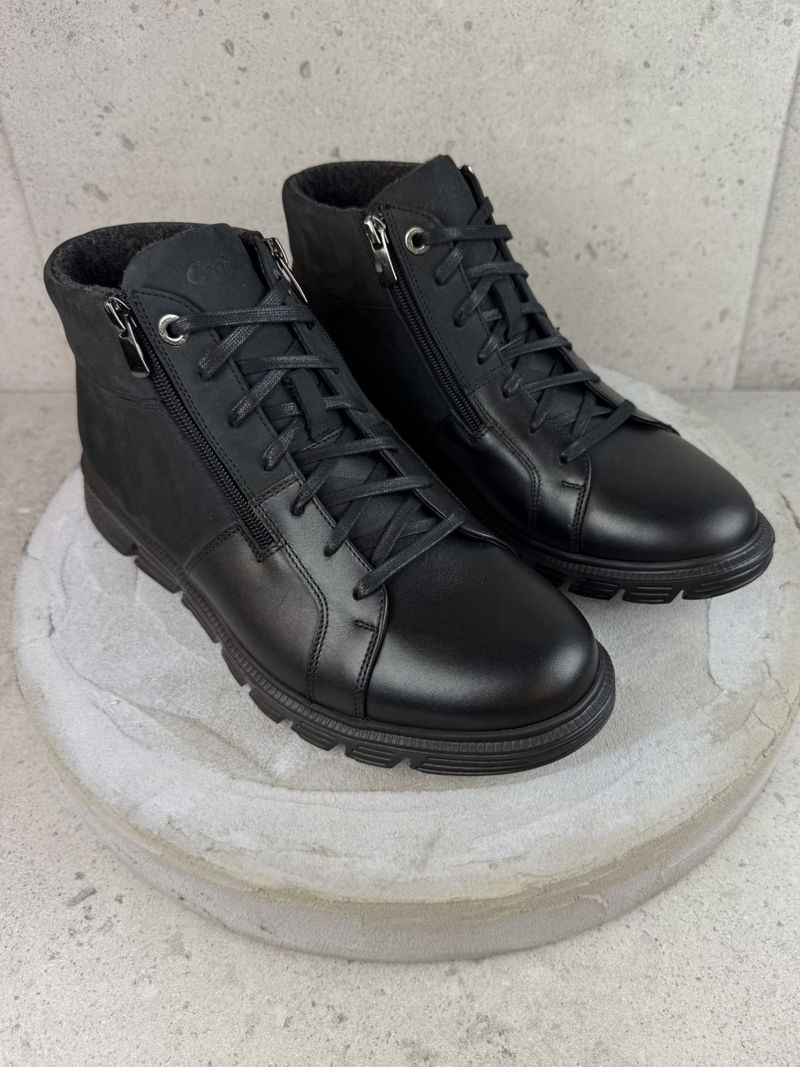 Buty zimowe męskie sportowe ocieplane, trzewiki męskie, botki z zamkiem z przodu