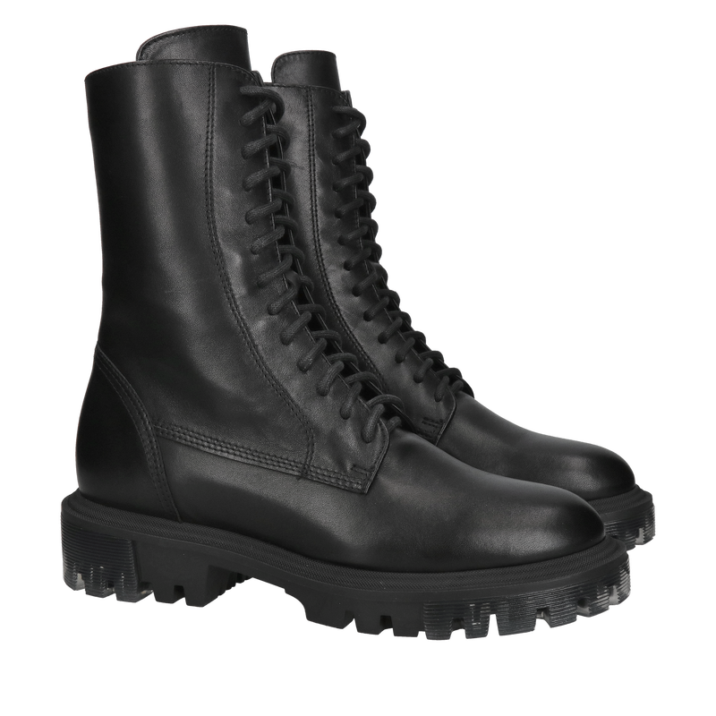 Botki wiązane, modne damskie od polskiego producenta, buty zimowe damskie skóra naturalna