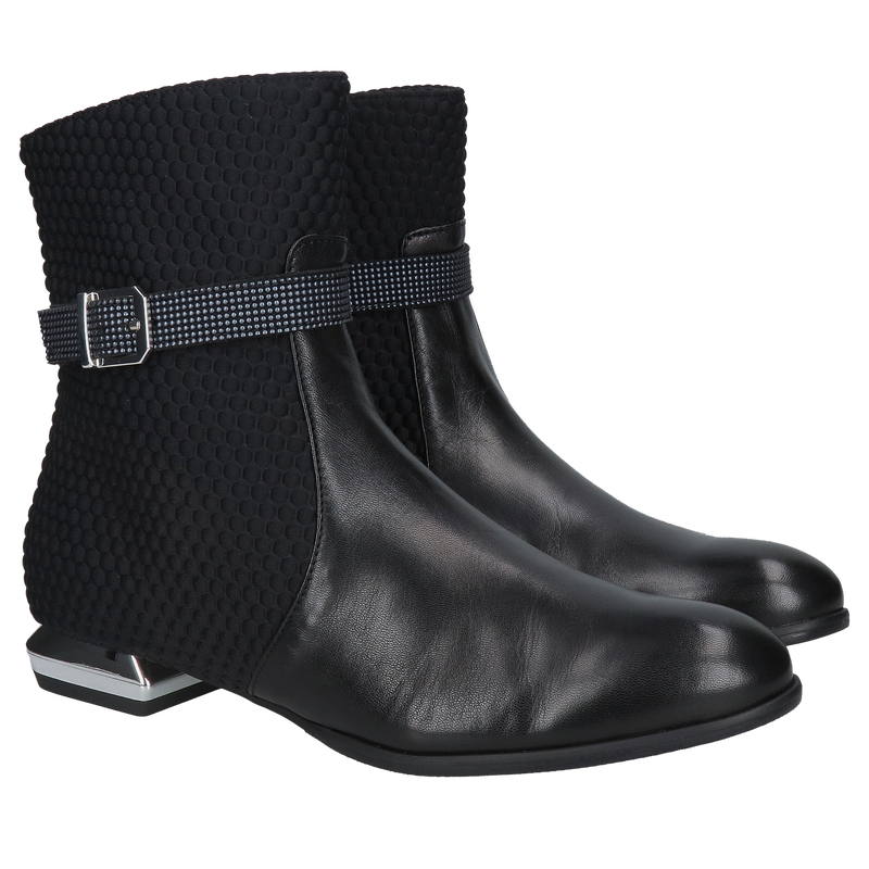 Botki damskie na niskim ozdobnym obcasie, wygodna i elegancja w jednym, Konopka Shoes