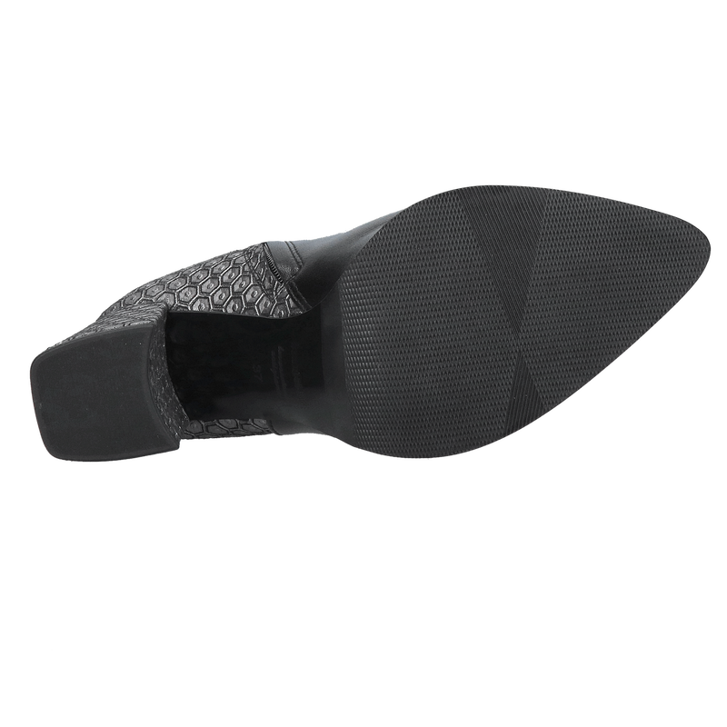 Eleganckie czarne botki na słupku, botki damskie zimowe