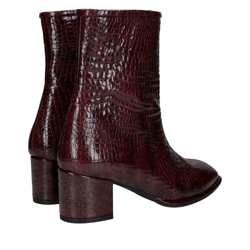 Trzewiki zimowe damskie, bordowe botki z wyjątkowej miekkiej skóry