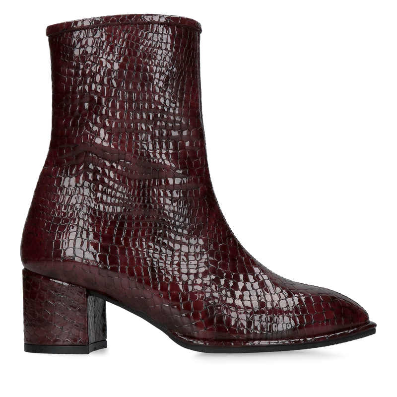 Trzewiki zimowe damskie, bordowe botki z wyjątkowej miekkiej skóry