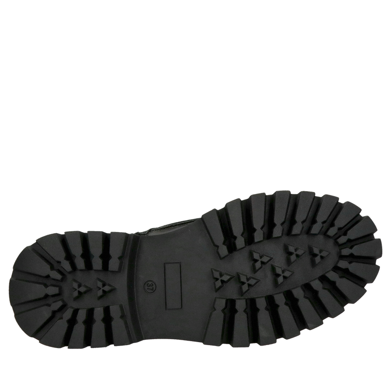 Trzewiki damskie skórzane sznurowane, buty zimowe na grubej podeszwie