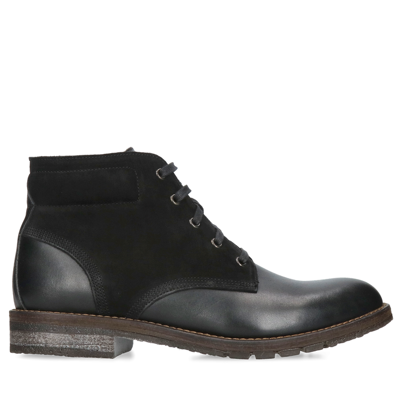 Męskie botki zimowe ocieplane na grubszej podeszwie