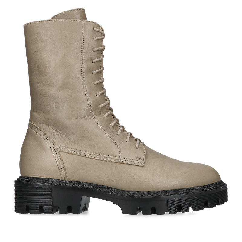 Botki skórzane damskie nie ocieplane z wysokim sznurowaniem, Conhpol BIS, Konopka Shoes,