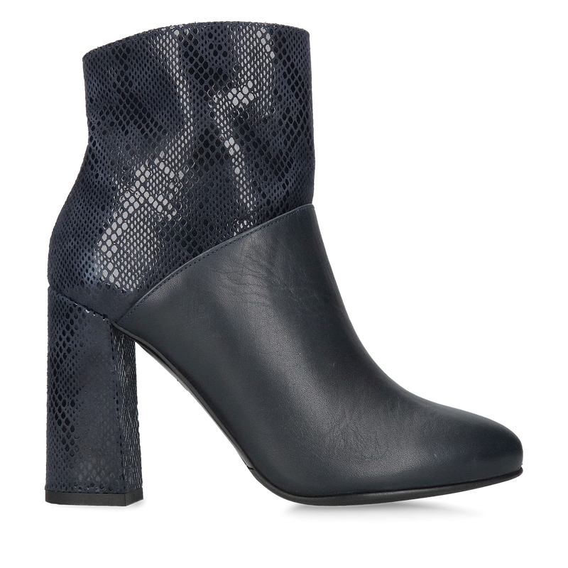 Botki damskie na słupku – połączenie zamszu i skóry licowej, Konopka shoes