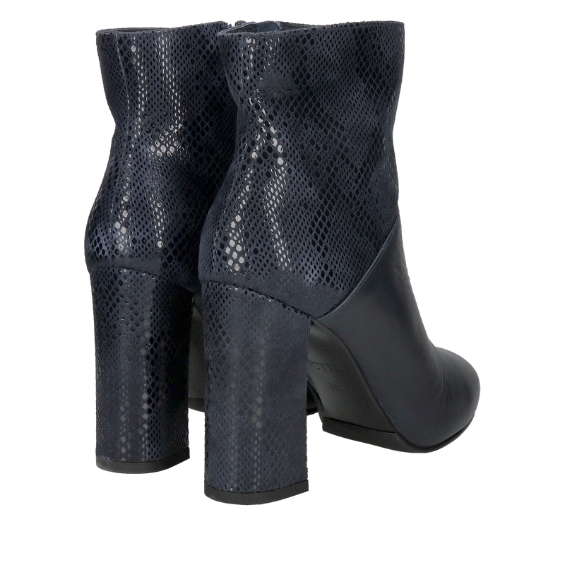 Botki damskie na słupku – połączenie zamszu i skóry licowej, Konopka shoes