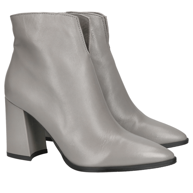 Botki damskie na klocku, botki jesienne ze skóry naturalnej, polski producent Conhpol