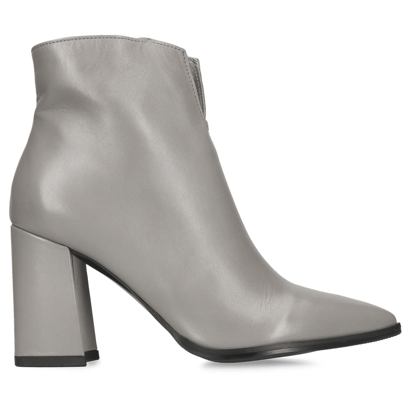 Botki damskie na klocku, botki jesienne ze skóry naturalnej, polski producent Conhpol