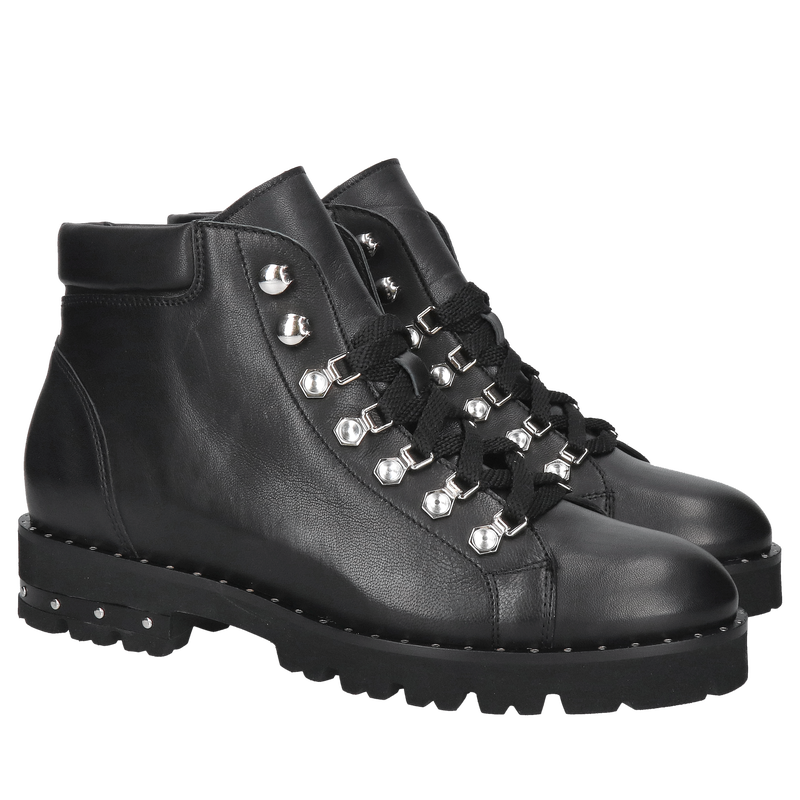 Botki z ozdobną podeszwą, lekkie i wygodne buty zimowe, polskie skórzane buty