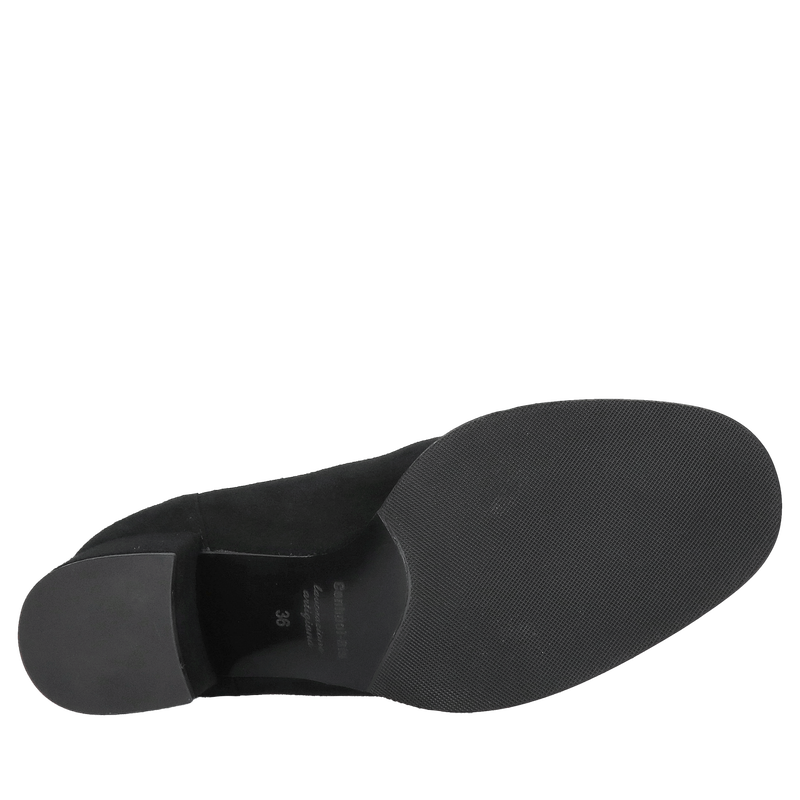 Buty zamszowe damskie, elegancja i wygoda w jednym, czarne botki na słupku