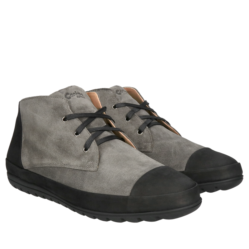 Botki męskie zamszowe, trzewiki męskie Conhpol sznurowane ze skóry naturalnej