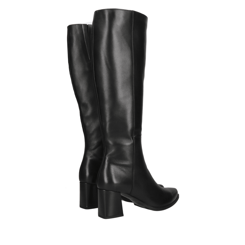 Kozaki damskie na obcasie, zgrabne kozaki do szpica ze skóry licowej, polski producent obuwia