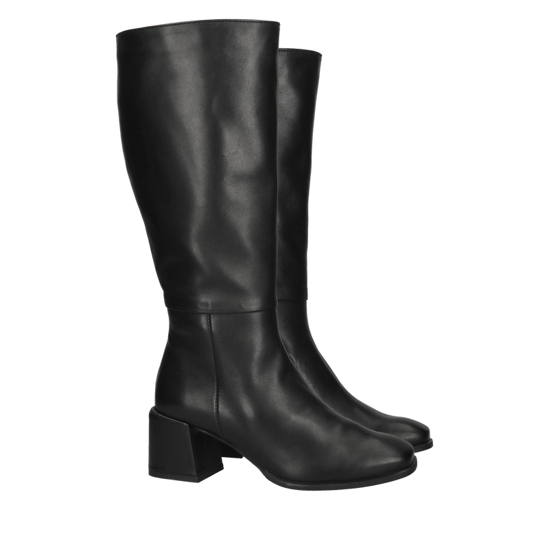 Kozaki na szeroką łydkę, długie kozaki na szeroką łydkę, czarne wygodne ze skóry naturalnej