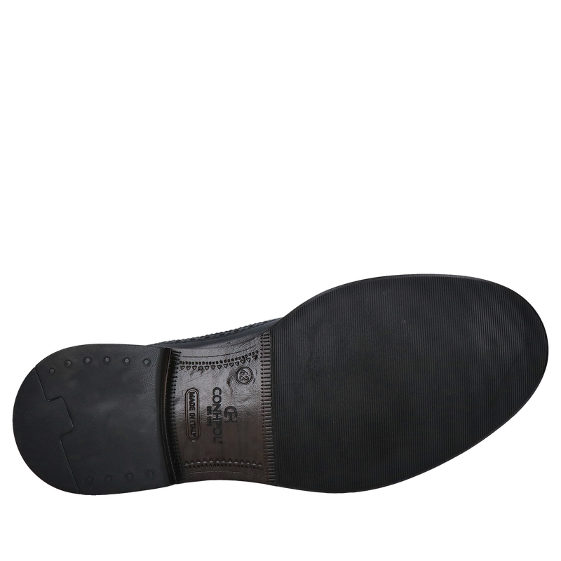 Męskie półbuty typu brogs, wyjątkowe miękkie wkładki Conhpol, buty męskie czarne licowo-zamszowe