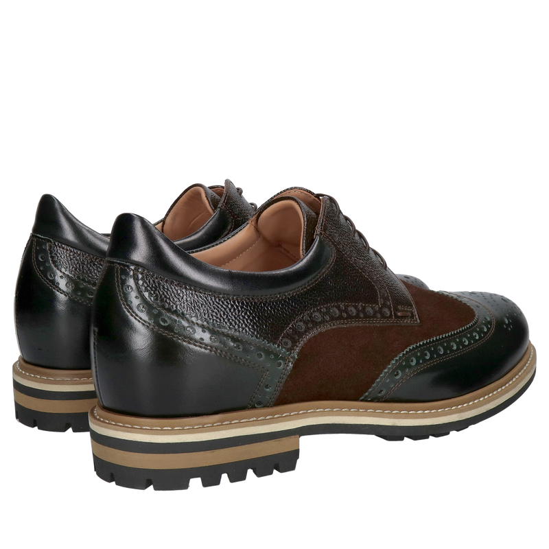 Półbuty casualowe podwyższające dla mężczyzn, buty podwyższajace wygodne ze skóry naturalnej