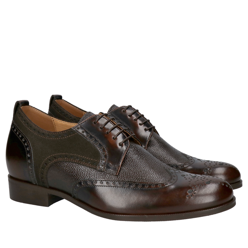 Buty męskie podwyższające, męskie półbuty podnoszące wzrost, polski producent obuwia skórzanego