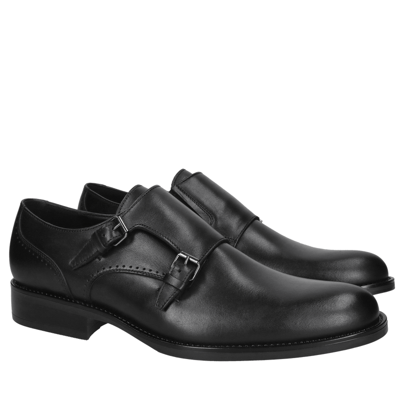 Półbuty męskie, buty z klamrą, wygodne czarne monki od polskiego producenta