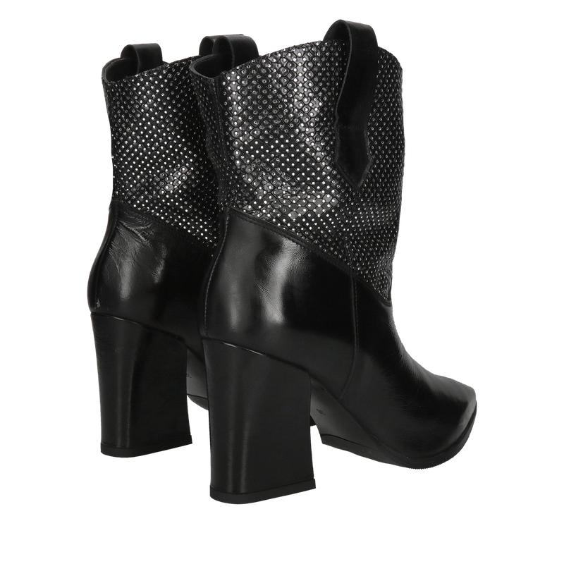 Damskie kowbojki ze skóry licowej, botki do szpica na wygodnym obcasie