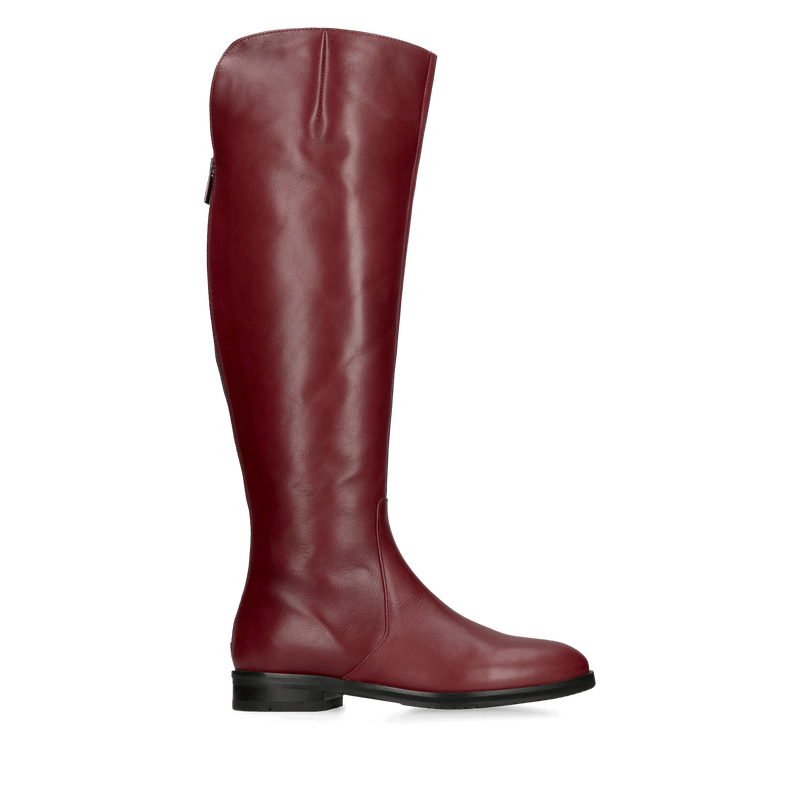 Kozaki damskie skórzane za kolano z funkcyjnym zamkiem z tyłu, Konopka Shoes
