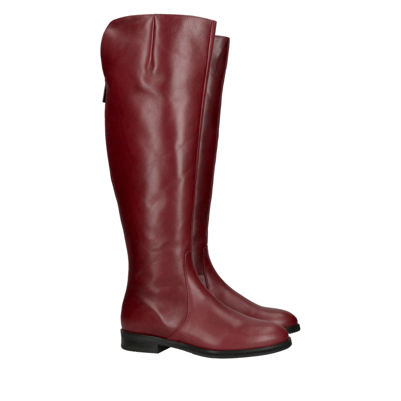 Kozaki damskie skórzane za kolano z funkcyjnym zamkiem z tyłu, Konopka Shoes