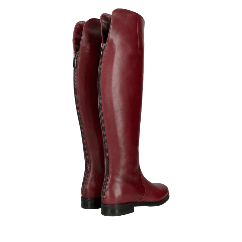 Kozaki damskie skórzane za kolano z funkcyjnym zamkiem z tyłu, Konopka Shoes