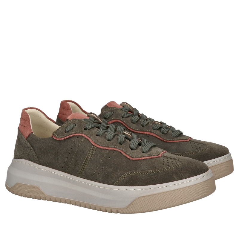 Wygodne damskie sneakersy ze skóry zamszowej