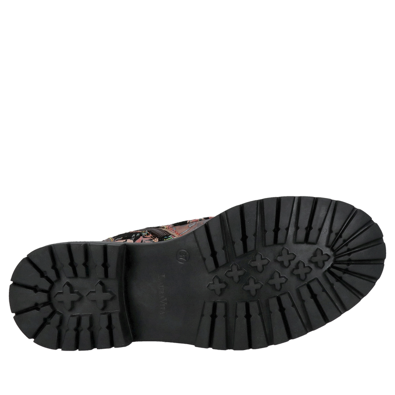 Damskie botki na grubej podeszwie, trzewiki sznurowane ze skóry naturalnej