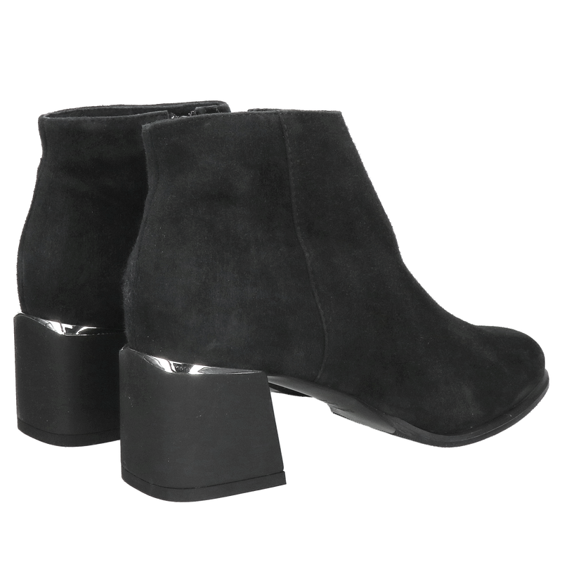 Botki damskie na obcasie z zamszowej skóry, wygodne i miękkie