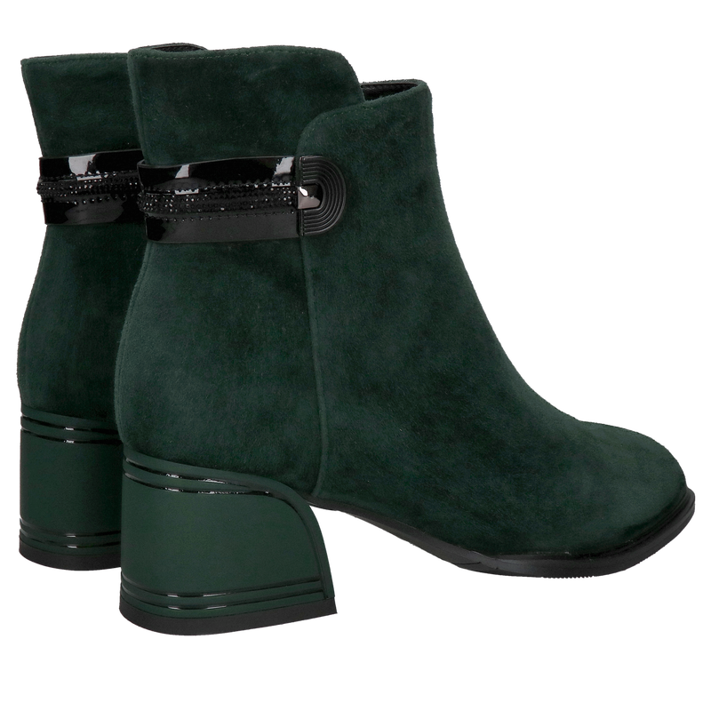 Botki damskie skórzane Loretta Vitale – eleganckie botki zamszowe damskie ocieplane, na słupku