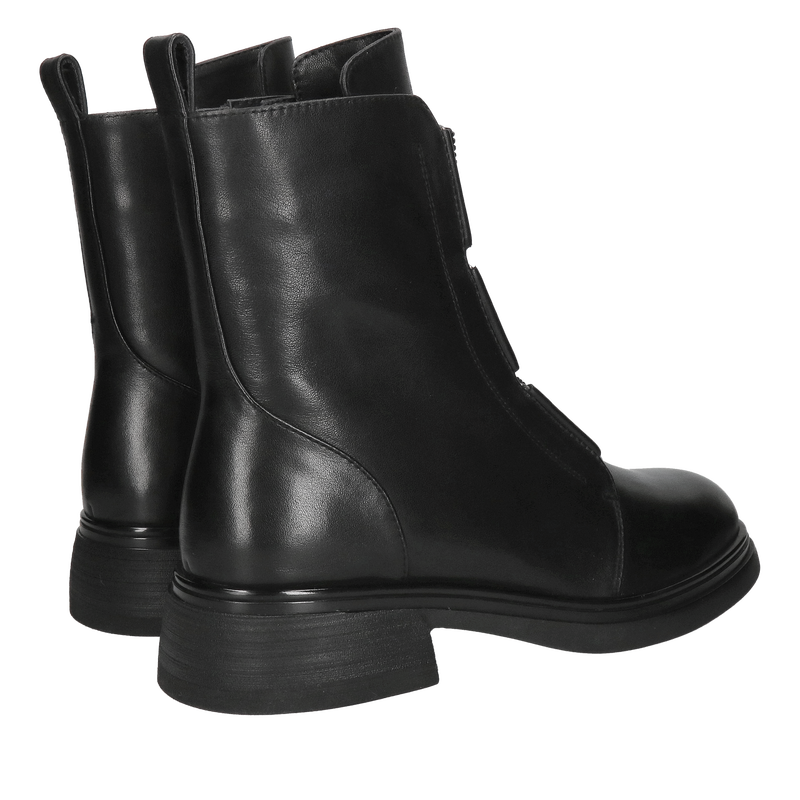 Wygodne botki damskie ze skóry, ozdobne gumy zamiast sznurowadeł, trzewiki damskie na zimę