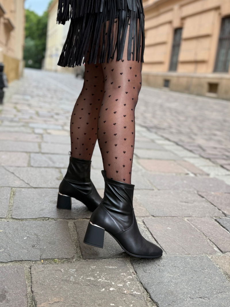 Botki skarpetkowe lykra, botki z elastyczną cholewką lykrą