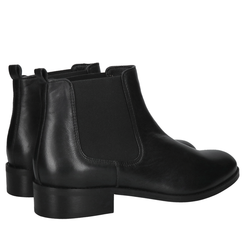 Damskie sztyblety czarne, klasyczne wsuwane botki z gumami