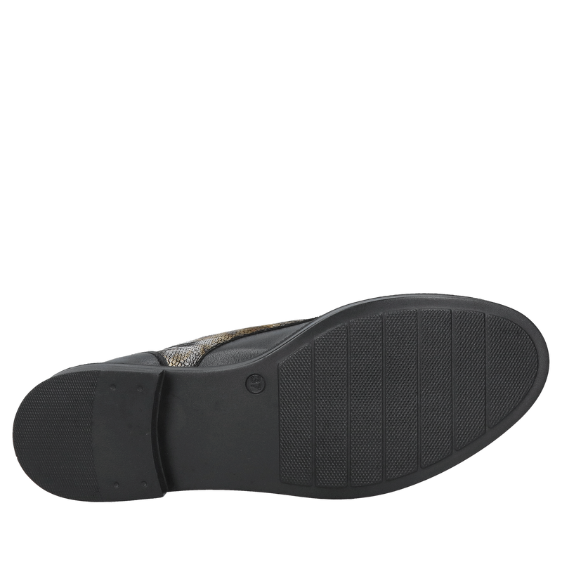 Wygodne półbuty damskie sznurowane – czarna skóra licowa, Conhpol Relax, Konopka Shoes