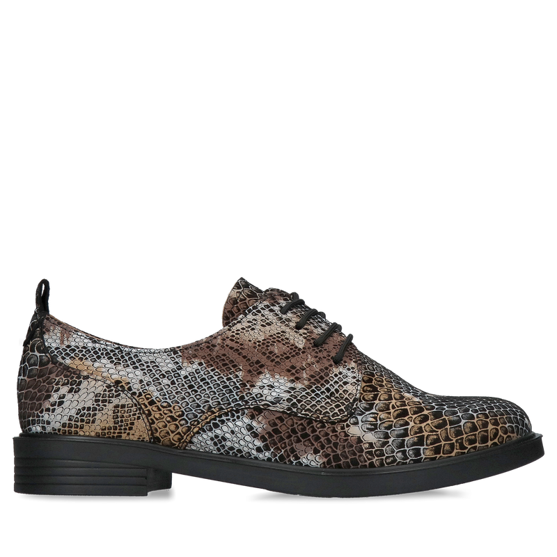 Wygodne szerokie buty damskie, półbuty damskie skórzane, półbuty damskie sznurowane