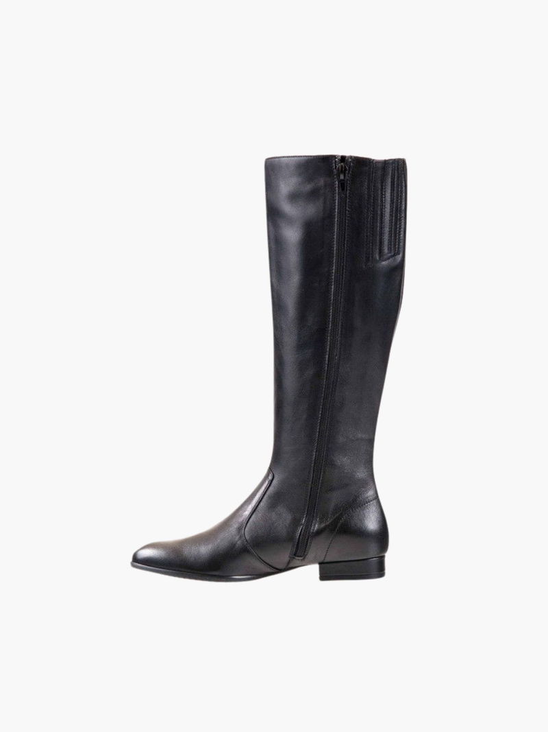 Oficerki damskie ze skóry, eleganckie kozaki damskie, płaskie i wygodne kozaki