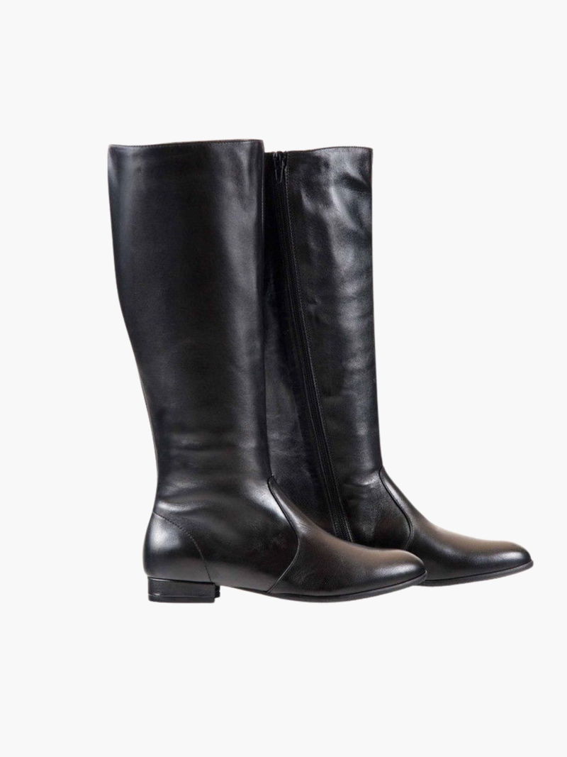 Oficerki damskie ze skóry, eleganckie kozaki damskie, płaskie i wygodne kozaki