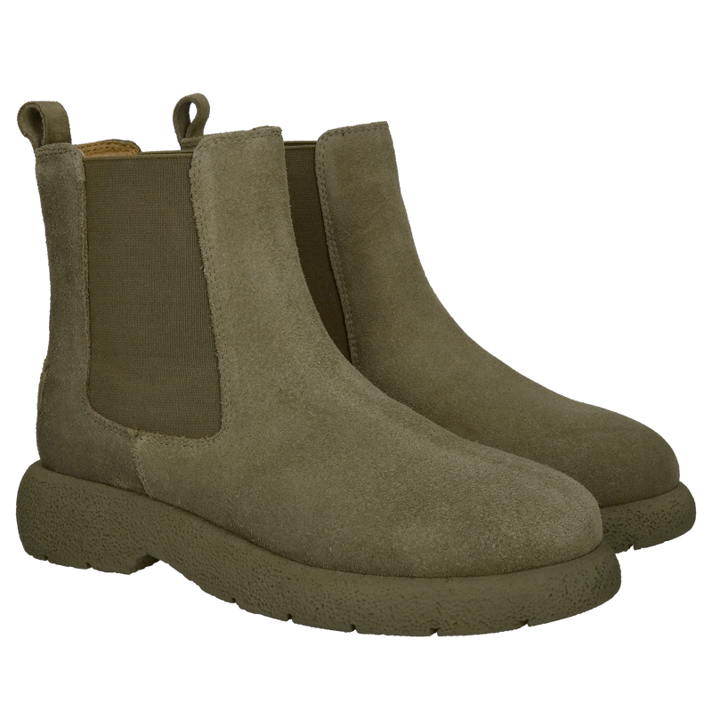 Sztyblety damskie, sztyblety zamszowe damskie, zielone botki damskie, wsuwane botki damskie