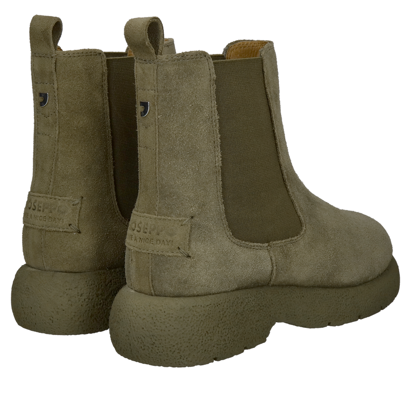 Sztyblety damskie, sztyblety zamszowe damskie, zielone botki damskie, wsuwane botki damskie