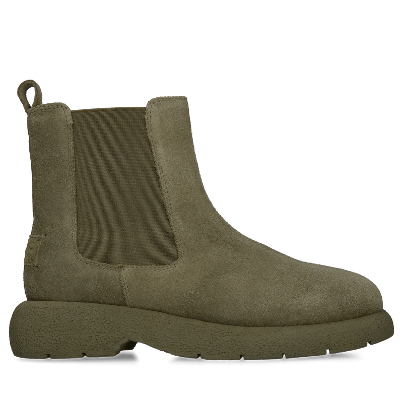 Sztyblety damskie, sztyblety zamszowe damskie, zielone botki damskie, wsuwane botki damskie