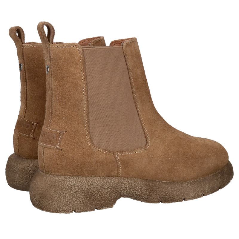 Sztyblety damskie skórzane, botki brązowe zamsz, wygodne botki z gumami