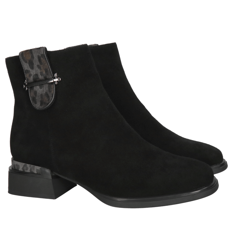 Damskie botki zamszowe, wygodne buty damskie na zimę, trzewiki zimowe