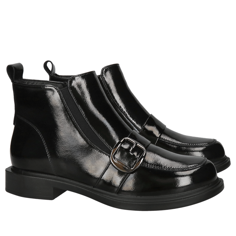 Damskie botki na zimę ocieplane, wsuwane botki damskie ze skóry, wygodne i lekkie