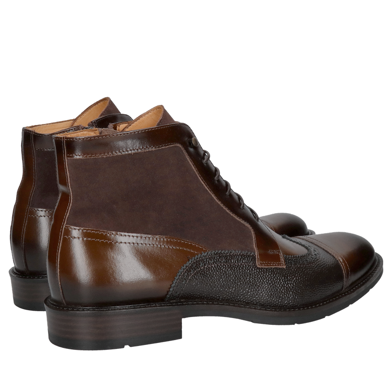 Męskie trzewiki nieocieplane, brązowe botki męskie całoroczne, modne buty męskie,  Konopka Shoes