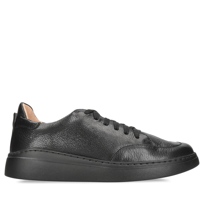 Damskie sneakersy czarne, sportowe damskie buty lekkie, miękkie i wygodne ze skóry