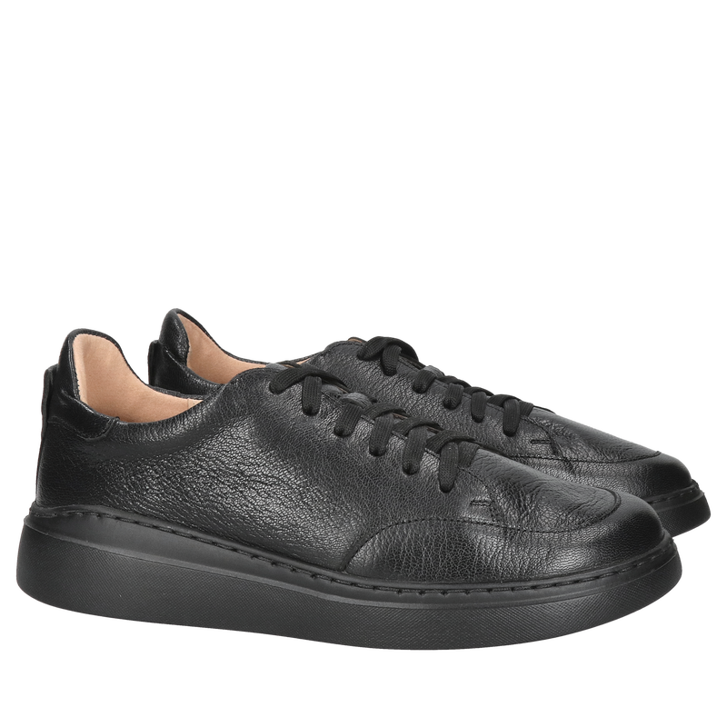 Damskie sneakersy czarne, sportowe damskie buty lekkie, miękkie i wygodne ze skóry