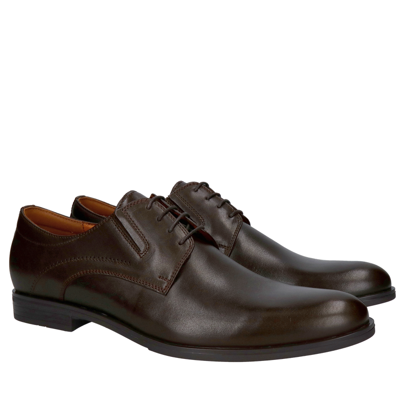 Brązowe półbuty męskie eleganckie do garnituru, wizytowe buty męskie od polskiego producenta