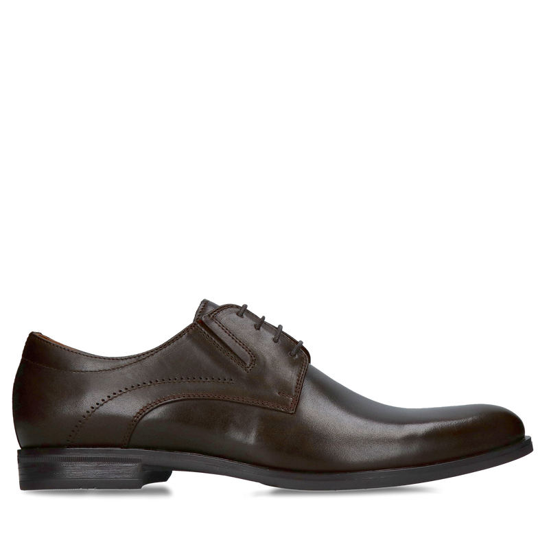 Brązowe półbuty męskie eleganckie do garnituru, wizytowe buty męskie od polskiego producenta