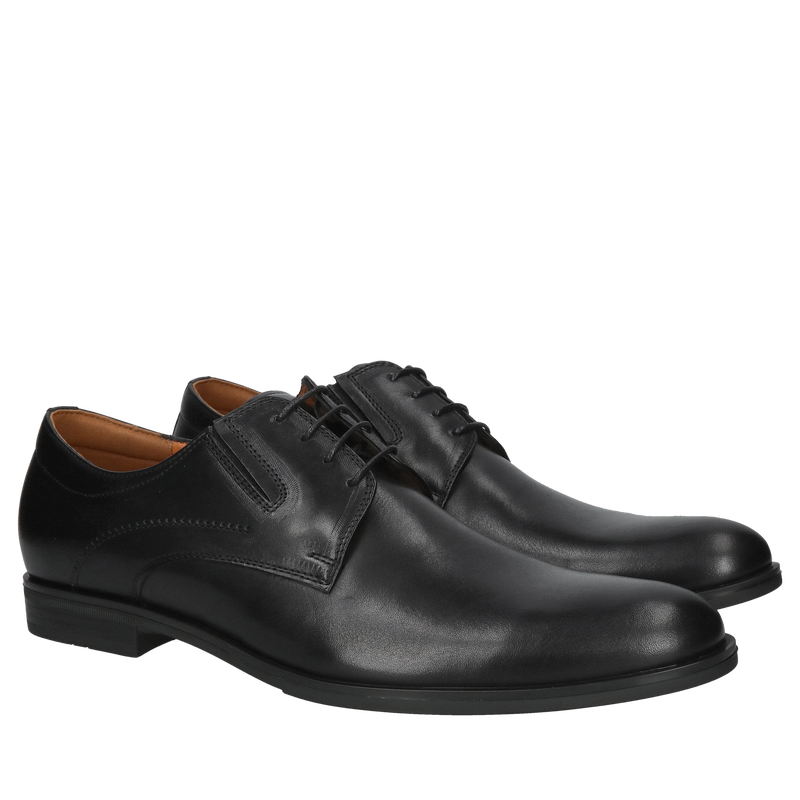 Męskie wizytowe buty czarne do garnituru, wygodne buty męskie do garnituru od polskiego producenta, Konopka Shoes