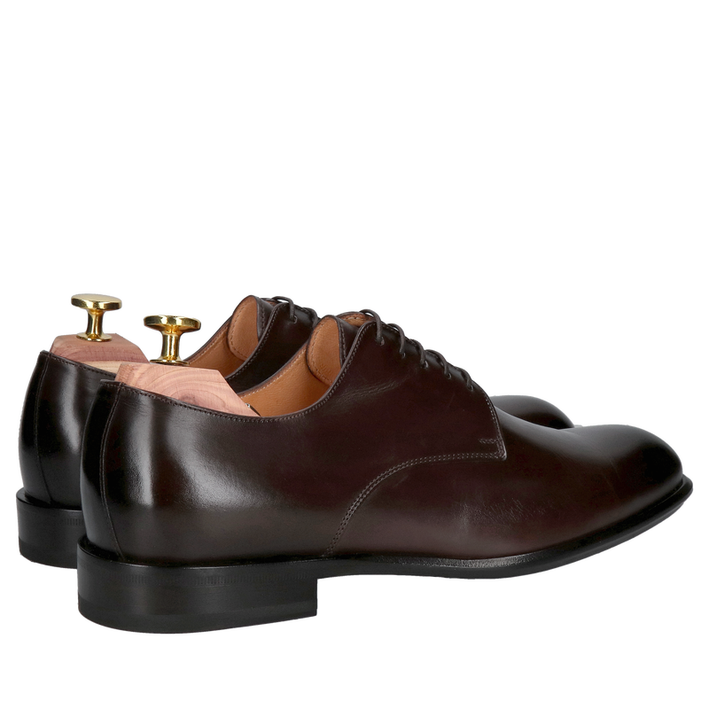 Męskie półbuty premium, brązowe eleganckie buty do garnituru na skórzanej podeszwie, Konopka Shoes